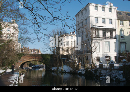 Regents Park en hiver Canal Camden Town Londres NW1 England UK Banque D'Images