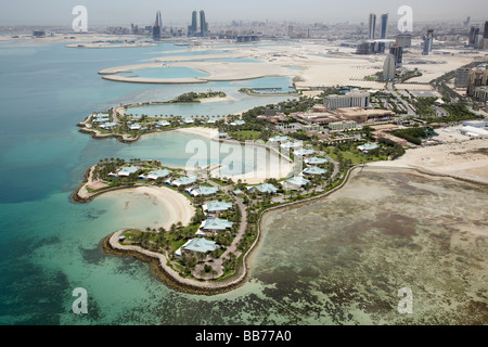 Photographie aérienne du Ritz Carlton Hotel and Resort Manama Bahrain Banque D'Images