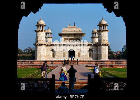 Mausolée d'Itmad Ud-Daulah, Inde du Nord, Inde, Asie Banque D'Images