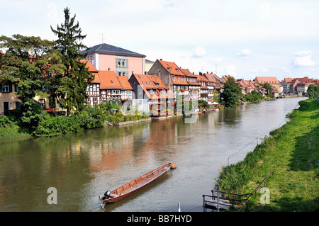 Vieilles maisons de pêcheurs, la Petite Venise à la rivière Regnitz, Bamberg, Franconia, Bavaria, Germany Banque D'Images