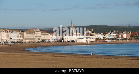 Vue panoramique Esplanade Weymouth Dorset Angleterre Banque D'Images