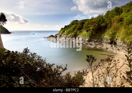 Readymoney Cove, d'inspiration et d'accueil pour la romancière Daphné du Maurier, Cornwall, UK Banque D'Images