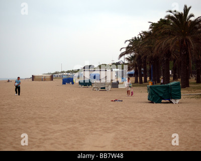 Plage de Santa Susanna, Espagne, première chose le matin. Banque D'Images