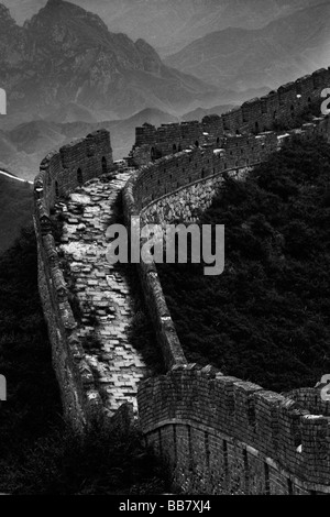 Les tâches des sections de la Grande Muraille à Simatai, 160km au nord de Beijing, République populaire de Chine. Banque D'Images