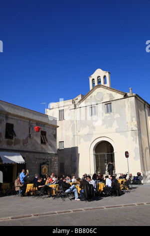 Alghero Sardaigne Italie vie italienne euro port méditerranéen de l'île harbour ville sarde de voyage Europe européenne Banque D'Images