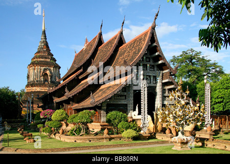 Wat Lok Molee, Wat Lok Moli, Viharn et Chedi, site du temple, Chiang Mai, Thaïlande, Asie Banque D'Images