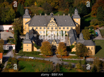 Photo aérienne, l'internat, château baroque, Eringerfeld Geseke, Soest, District Soester Boerde, Westphalie du Sud, Amérique du Rhin Banque D'Images