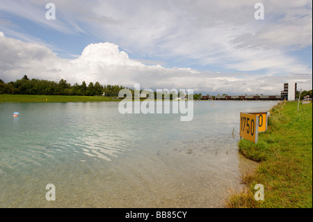 Zone de régate en aviron aux Jeux Olympiques de 1972, courses, Oberschleißheim, Munich, Haute-Bavière, Allemagne, Europe Banque D'Images