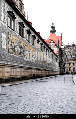 Fuerstenzug, Palace, Dresde, Saxe, Allemagne, Europe Banque D'Images