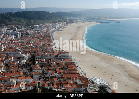 Nazare, vue de Sitio, Centre du Portugal, Portugal, Europe Banque D'Images