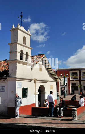 Ermita del Humilladero Chapelle, Plaza del Chorro de Quevedo, Quevedo Brook Plaza, La Candelaria district, Bogota, Colombie, Sout Banque D'Images