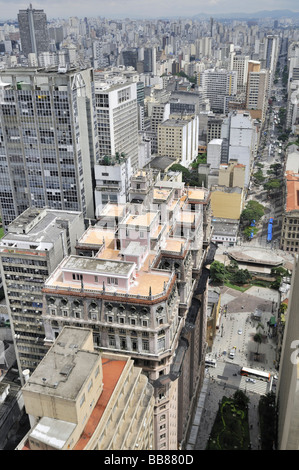 Photo aérienne, vue sur le gratte-ciel Edificio Martinelli, Sao Paulo, Brésil, Amérique du Sud Banque D'Images