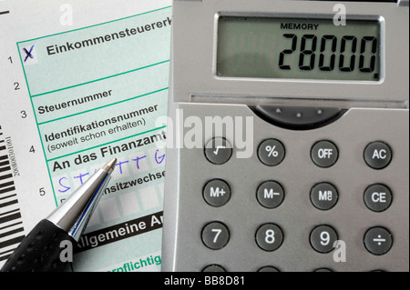 Formulaire d'impôt allemand Banque D'Images