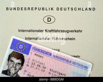 Permis de conduire national et international République fédérale d'Allemagne Banque D'Images