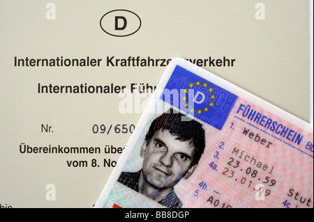 Permis de conduire national et international République fédérale d'Allemagne Banque D'Images