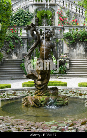 Dispositif de l'eau à la villa Carlotta, Tremezzo, lac de Côme, Italie Banque D'Images