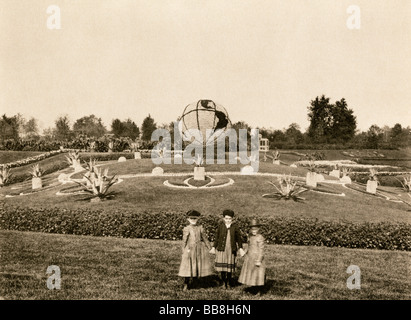 Globe fleuri à Washington Park pour la Columbian Exposition Chicago 1893. Albertype (photographie) Banque D'Images