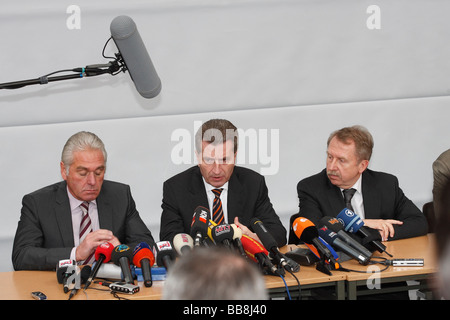 Conférence de presse, à l'Albertville-Realschule Rampage school, Winnenden, Bade-Wurtemberg, Allemagne, Europe Banque D'Images