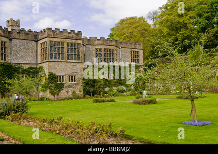 Les jardins, Haddon Hall, Bakewell, Derbyshire Banque D'Images