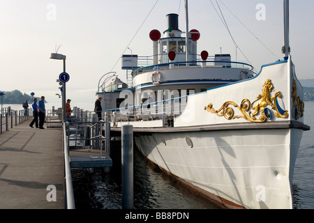 Tadt 'Zurich', bateau à aubes sur le lac de Zurich, Zurich, Switzerland, Europe Banque D'Images