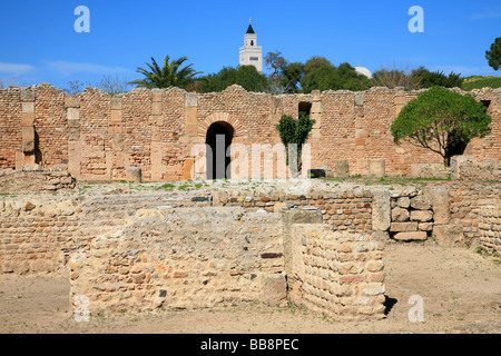 Ruines de villas romaines à Carthage, Tunisie Banque D'Images