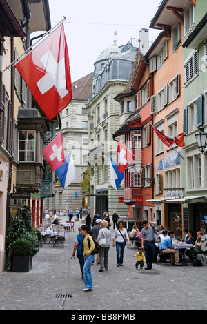 Augustiner-Gasse, dans le centre historique de Zurich, Suisse, Europe Banque D'Images