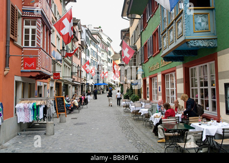 Augustiner-Gasse, dans le centre historique de Zurich, Suisse, Europe Banque D'Images