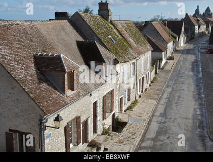 Vue supérieure de la rue de Jouy La région de Provins Seine et Marne France Banque D'Images