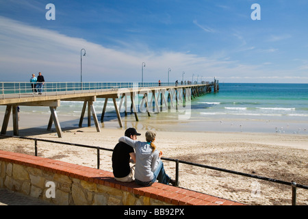 La jetée de la plage de Glenelg, Adelaide, Australie du Sud, Australie Banque D'Images