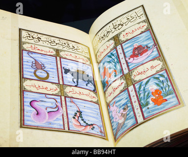 La page de télécopie Matali al Sa'ada, le livre du bonheur, un livre d'astrologie à partir de 1582 Banque D'Images