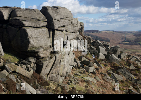 Stanage Edge et Derwent Valley de l'ONÉ Banque D'Images