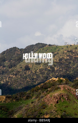 Le panneau Hollywood à Hollywood Hills de Los Angeles California USA Banque D'Images