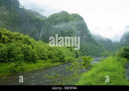 Parc naturel de Te Faaiti conserve quelques bassins non perturbés de Tahiti, Polynésie Française Banque D'Images