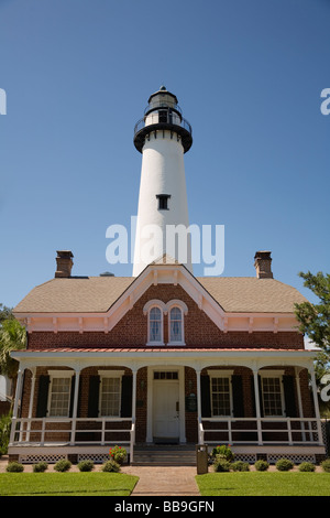 St Simons Phare sur St Simons Island, Georgia, USA Banque D'Images