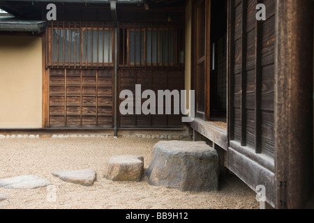 Rock Garden à Nakajima-no-ochaya thé au jardin Hamarikyu détaché, Tokyo, Japon Banque D'Images