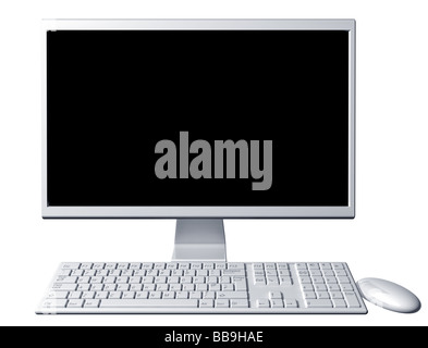 Illustration d'un contemporain isolé ordinateur de bureau avec écran vide Banque D'Images