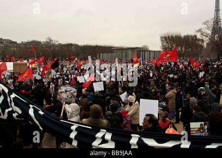 Tigres tamouls manifestent à Paris contre le gouvernement du Sri Lanka dans le cadre de la guerre contre les rebelles des Tigres tamouls. Banque D'Images