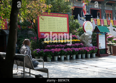 Le monastère Po Lin est vu dans l'île de Lantau, Hong Kong Banque D'Images