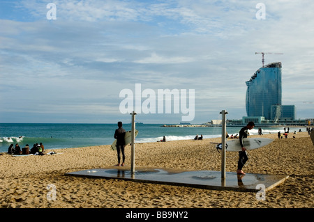 Espagne Barcelone plage de Barceloneta au printemps 2009 Banque D'Images