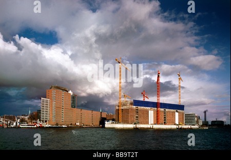 Hochtief Construction site de la future Elbphilharmonie (salle de concert) dans le port allemand de Hambourg. Banque D'Images