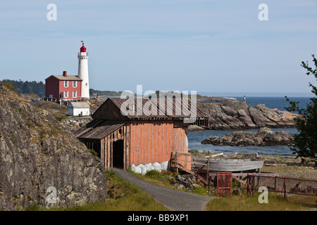 Le phare de Fisgard à Fort Rodd Hill à Victoria (C.-B.), Canada Banque D'Images