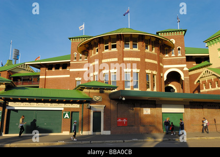 Entrée des membres à un stade sportif majeur : la partie ancienne de la Sydney Cricket Ground (SCG), l'Australie Banque D'Images