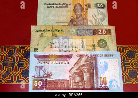 Monnaie égyptienne Livres Egypte Afrique du Nord Afrique Banque D'Images