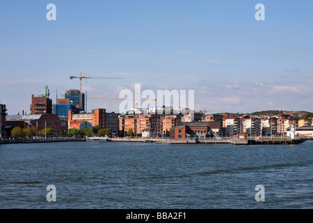 Cityscape sur Göteborg du port Banque D'Images