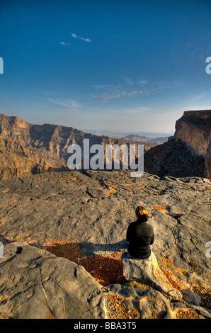 Jabal Shams Canyon dans Al Jabal al Akhdar domaine Oman Banque D'Images