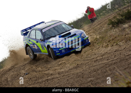 Subaru Impreza WRC, drift, Lausitz Rally, motorsportss, Saxe, Allemagne, Europe Banque D'Images