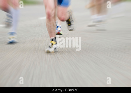Coureur de marathon avec motion blur Banque D'Images