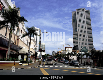 Jalan Trus Road dans le centre de Johor Bahru, Malaisie Banque D'Images