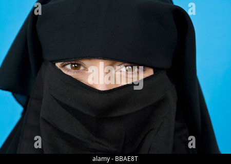 Portrait d'une femme portant un Niqaab Banque D'Images