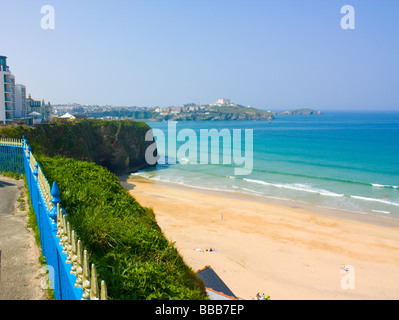 Vue sur la plage Tolcarne Beach Newquay Cornwall England UK Banque D'Images